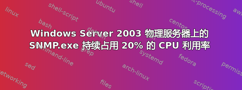 Windows Server 2003 物理服务器上的 SNMP.exe 持续占用 20% 的 CPU 利用率