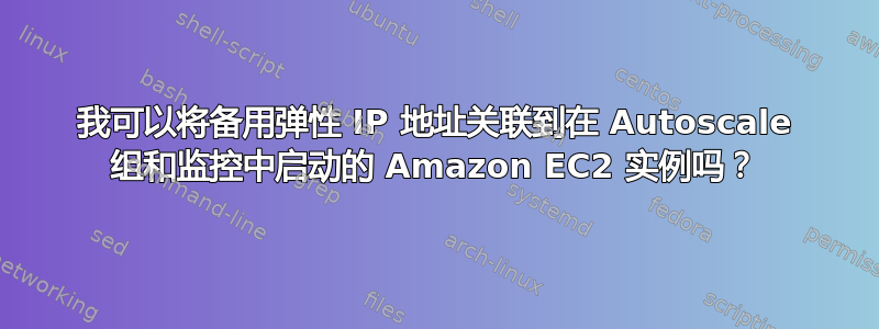 我可以将备用弹性 IP 地址关联到在 Autoscale 组和监控中启动的 Amazon EC2 实例吗？