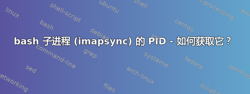 bash 子进程 (imapsync) 的 PID - 如何获取它？