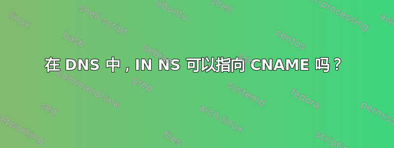 在 DNS 中，IN NS 可以指向 CNAME 吗？