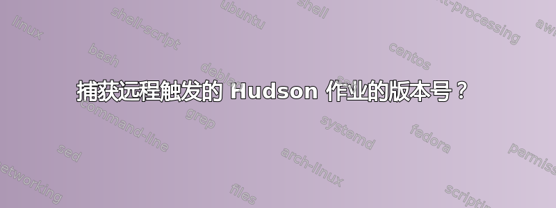 捕获远程触发的 Hudson 作业的版本号？