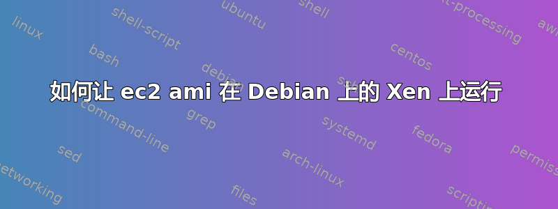 如何让 ec2 ami 在 Debian 上的 Xen 上运行