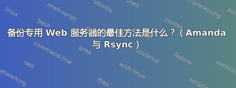 备份专用 Web 服务器的最佳方法是什么？（Amanda 与 Rsync）