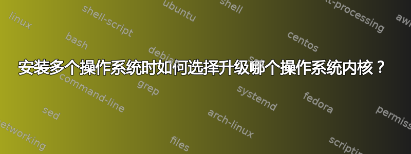 安装多个操作系统时如何选择升级哪个操作系统内核？