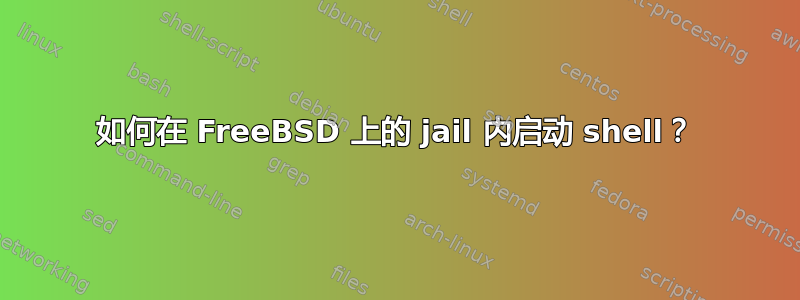 如何在 FreeBSD 上的 jail 内启动 shell？