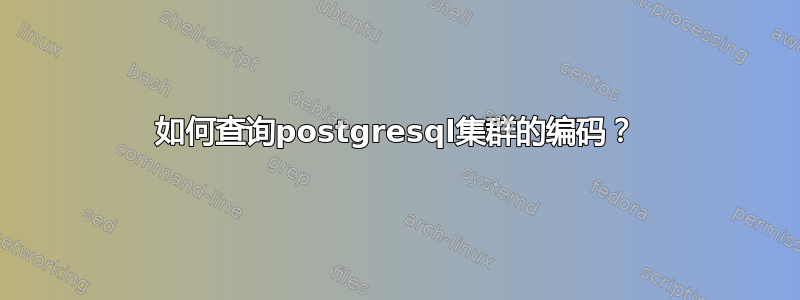 如何查询postgresql集群的编码？