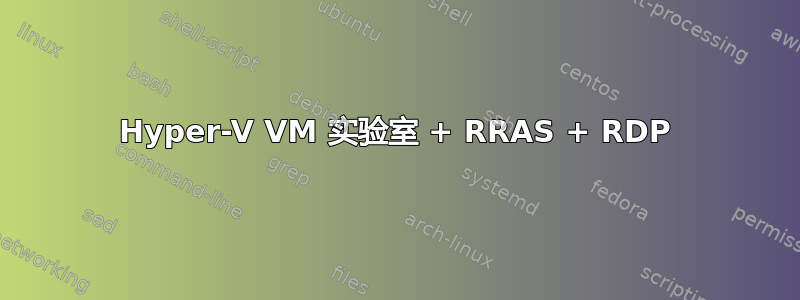 Hyper-V VM 实验室 + RRAS + RDP