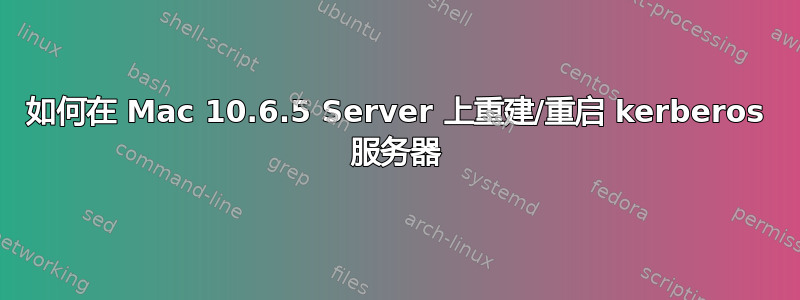 如何在 Mac 10.6.5 Server 上重建/重启 kerberos 服务器