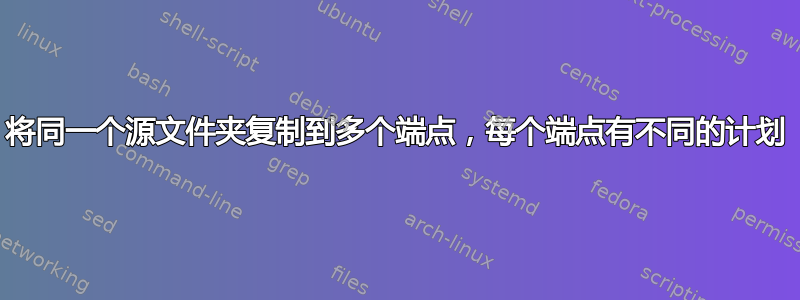 将同一个源文件夹复制到多个端点，每个端点有不同的计划