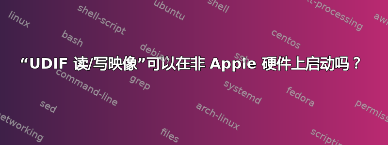 “UDIF 读/写映像”可以在非 Apple 硬件上启动吗？