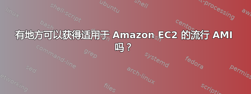 有地方可以获得适用于 Amazon EC2 的流行 AMI 吗？