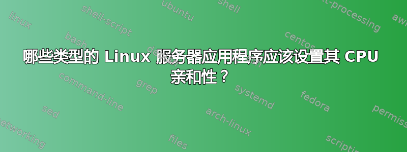 哪些类型的 Linux 服务器应用程序应该设置其 CPU 亲和性？