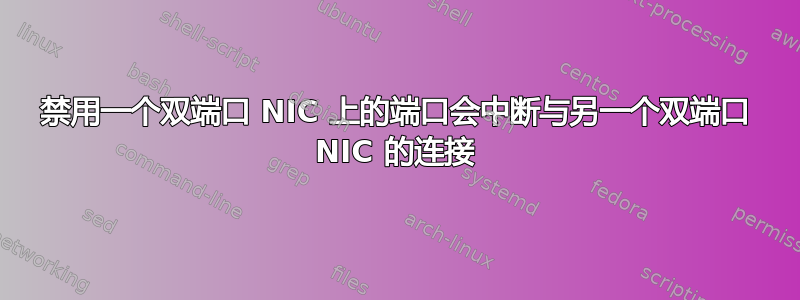 禁用一个双端口 NIC 上的端口会中断与另一个双端口 NIC 的连接