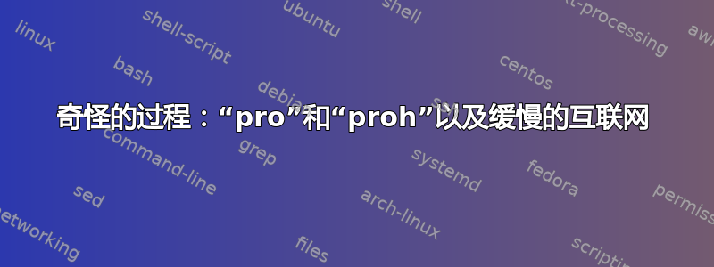 奇怪的过程：“pro”和“proh”以及缓慢的互联网