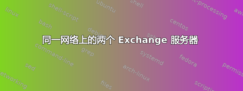 同一网络上的两个 Exchange 服务器