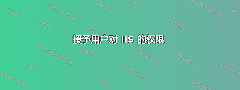 授予用户对 IIS 的权限