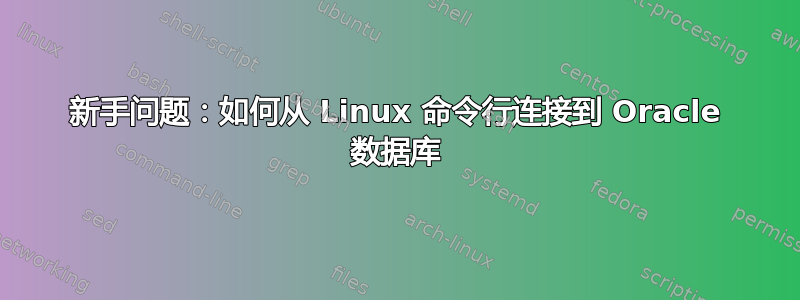 新手问题：如何从 Linux 命令行连接到 Oracle 数据库