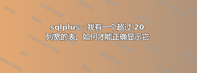 sqlplus：我有一个超过 20 列宽的表。如何才能正确显示它