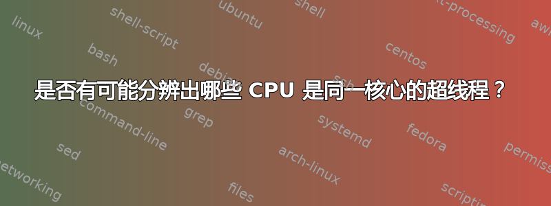 是否有可能分辨出哪些 CPU 是同一核心的超线程？