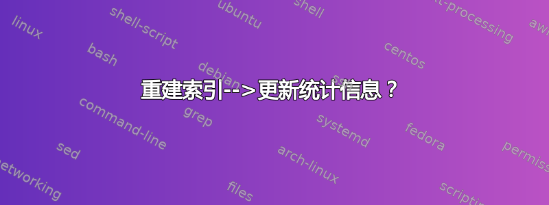 重建索引-->更新统计信息？