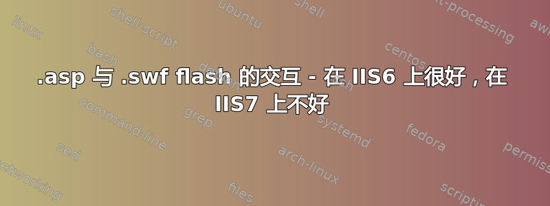 .asp 与 .swf flash 的交互 - 在 IIS6 上很好，在 IIS7 上不好