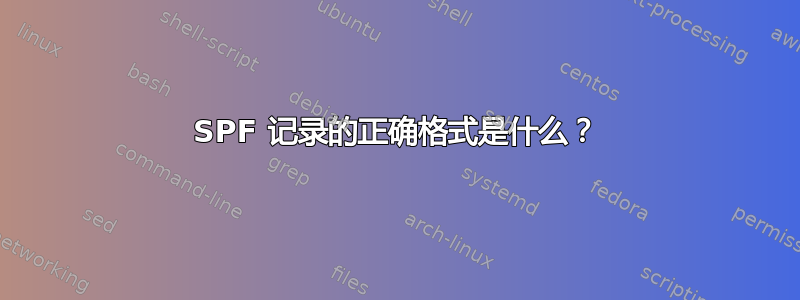 SPF 记录的正确格式是什么？