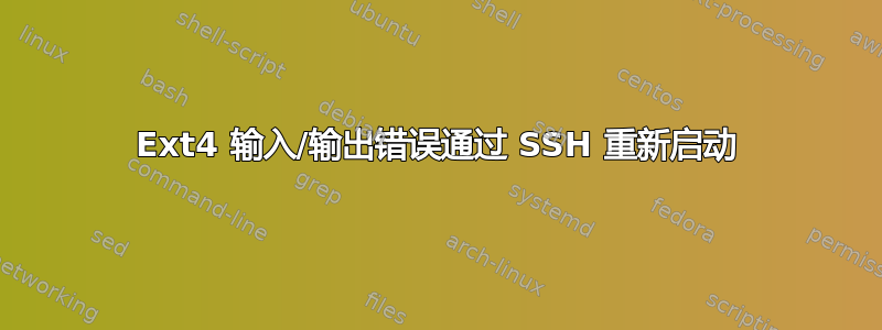 Ext4 输入/输出错误通过 SSH 重新启动