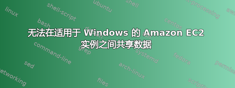 无法在适用于 Windows 的 Amazon EC2 实例之间共享数据