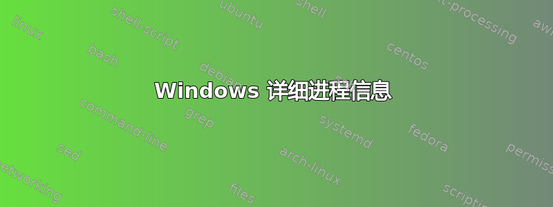 Windows 详细进程信息