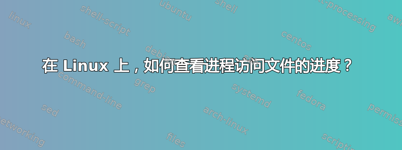 在 Linux 上，如何查看进程访问文件的进度？