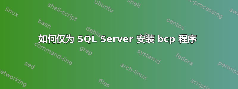 如何仅为 SQL Server 安装 bcp 程序