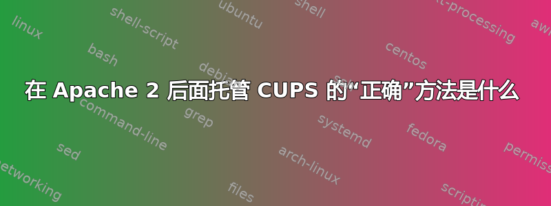 在 Apache 2 后面托管 CUPS 的“正确”方法是什么