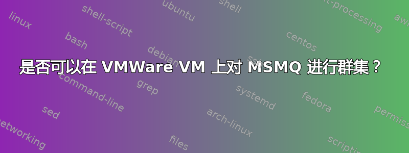 是否可以在 VMWare VM 上对 MSMQ 进行群集？