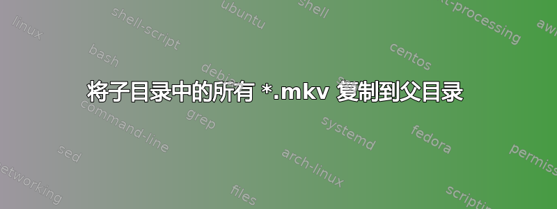 将子目录中的所有 *.mkv 复制到父目录