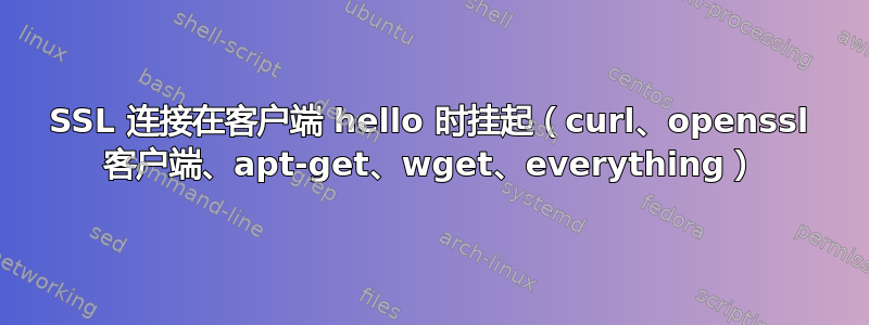 SSL 连接在客户端 hello 时挂起（curl、openssl 客户端、apt-get、wget、everything）