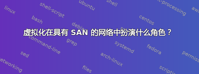 虚拟化在具有 SAN 的网络中扮演什么角色？