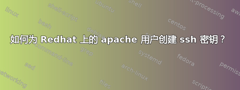 如何为 Redhat 上的 apache 用户创建 ssh 密钥？