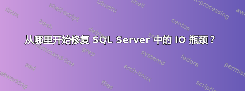 从哪里开始修复 SQL Server 中的 IO 瓶颈？