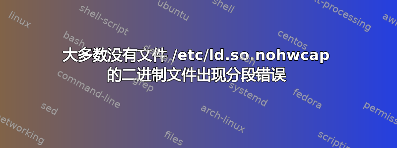 大多数没有文件 /etc/ld.so.nohwcap 的二进制文件出现分段错误