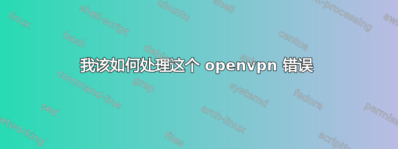 我该如何处理这个 openvpn 错误