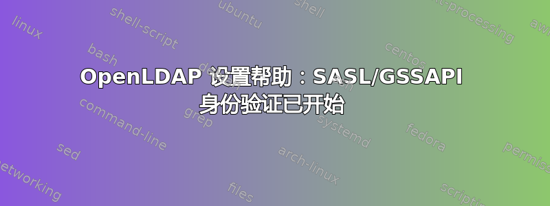 OpenLDAP 设置帮助：SASL/GSSAPI 身份验证已开始