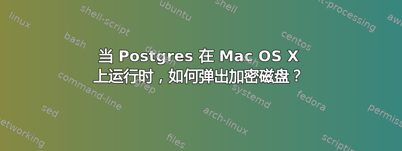 当 Postgres 在 Mac OS X 上运行时，如何弹出加密磁盘？