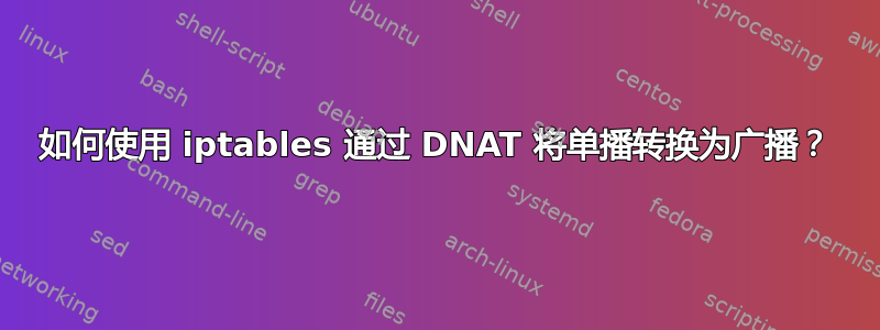 如何使用 iptables 通过 DNAT 将单播转换为广播？