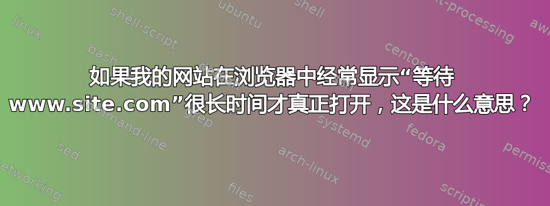 如果我的网站在浏览器中经常显示“等待 www.site.com”很长时间才真正打开，这是什么意思？