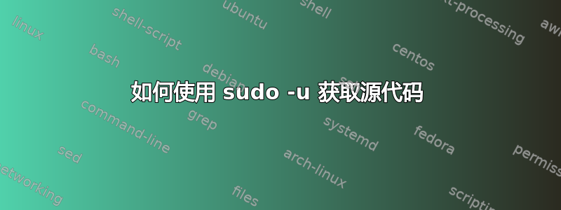 如何使用 sudo -u 获取源代码