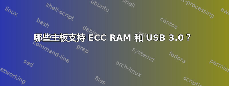 哪些主板支持 ECC RAM 和 USB 3.0？