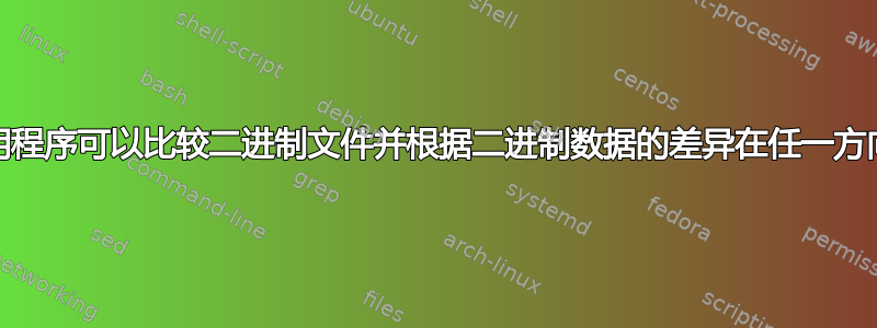 是否有差异/合并实用程序可以比较二进制文件并根据二进制数据的差异在任一方向上逐位同步数据？