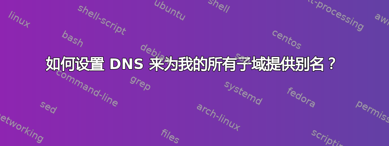 如何设置 DNS 来为我的所有子域提供别名？