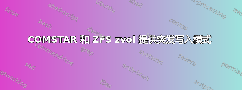 COMSTAR 和 ZFS zvol 提供突发写入模式