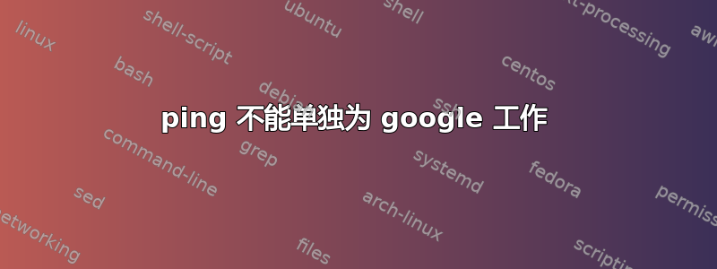 ping 不能单独为 google 工作